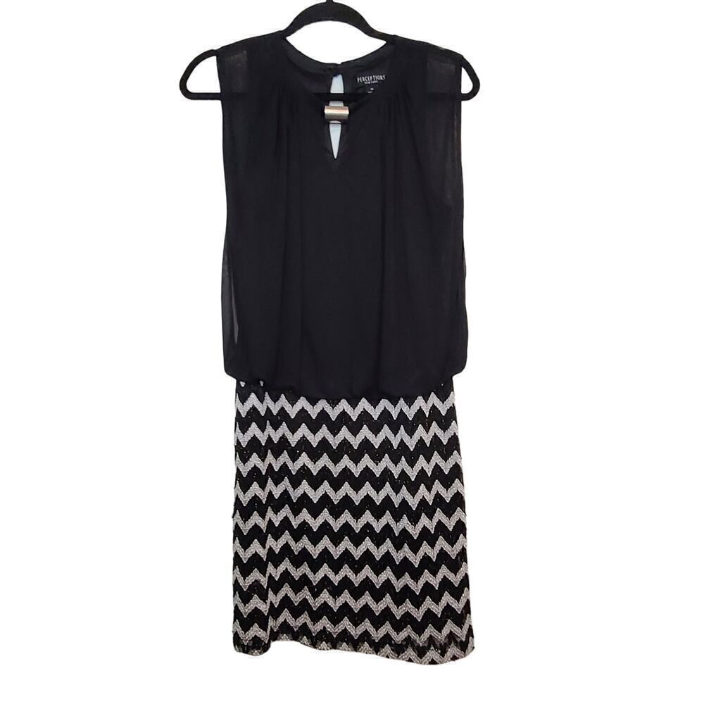Perceptions Sleeveless Dress Sheer Chiffon Tank
Dress Sequence Women's Size 10